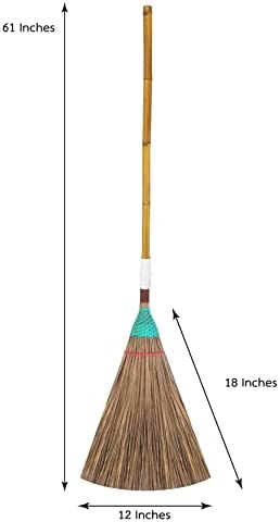 Unique Design 61 Inch Eco Outdoor Brooms, Natural Coconut Leaf Broom,Yard  Broom, Sweep Snow and Wet Leaves Multi-Surfaces Sturdy Outdoor Coconut Leaf  Broom Bamboo Stick Handle Durable Broom Asian Heavy Duty Broom